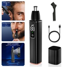 Men Women Ear Nose Hair Trimmer USB Rechargeable LCD Display Pro Trimming Tool