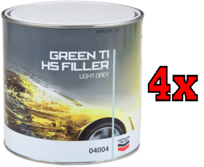 4 x Lechler 04004 grün TI 2K Karosserie Hochaufbau HS Füller hellgrau 2,5L