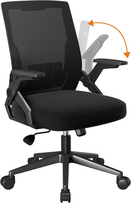 Office Chair with Flip-Up Armrests Ergonomic Computer Desk Chair Foldable Mesh T