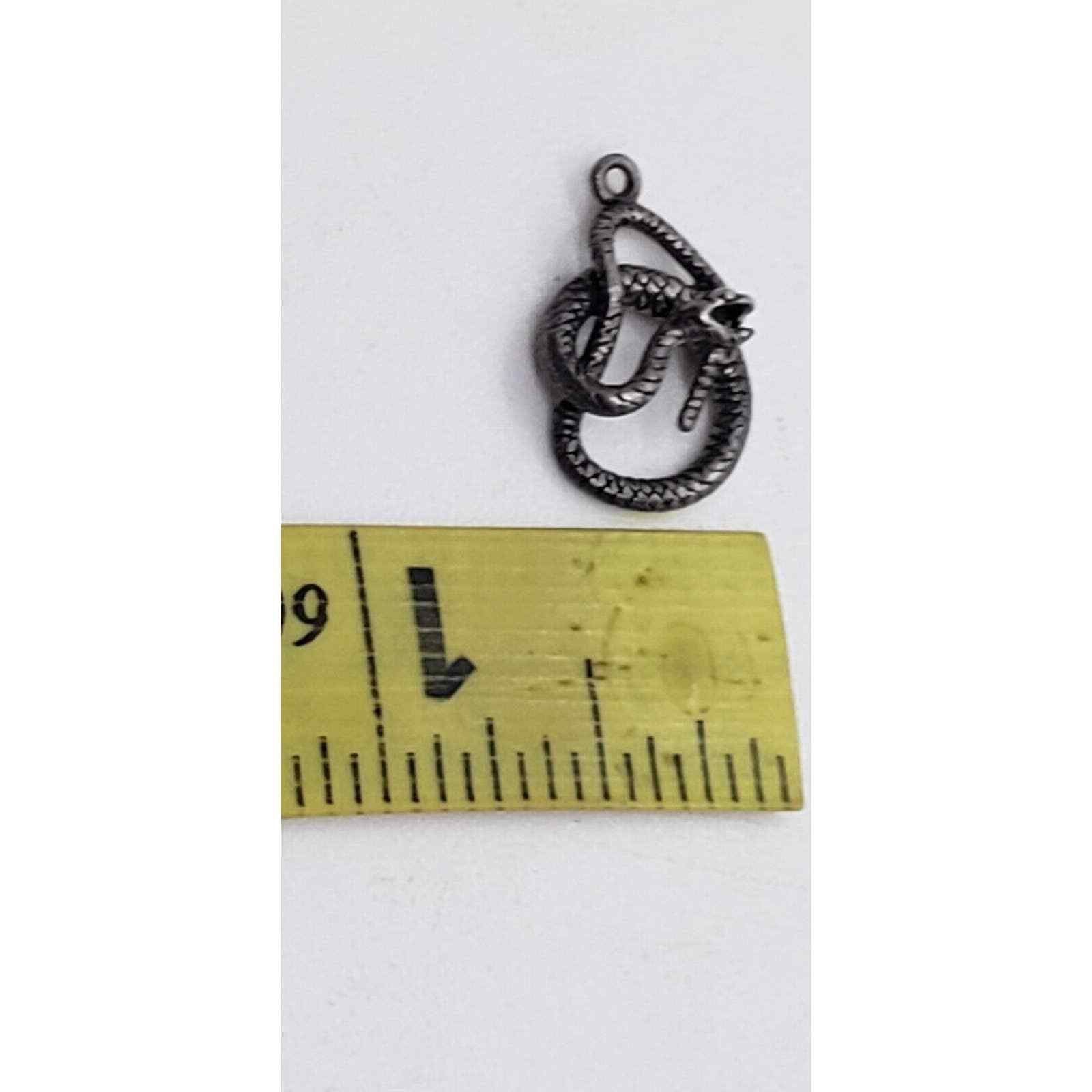 Coiled Snake Pendant Solid 925 Sterling Silver Se… - image 9
