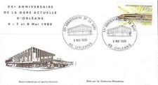 Enveloppe timbre Trains France 2334 oblitération ferroviaire Orléans (64802DL)