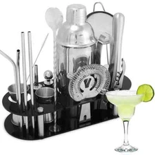 23 PCS Pro Cocktail Shaker Set Drink Maker Mixer Bar Tool Bartender Kit New