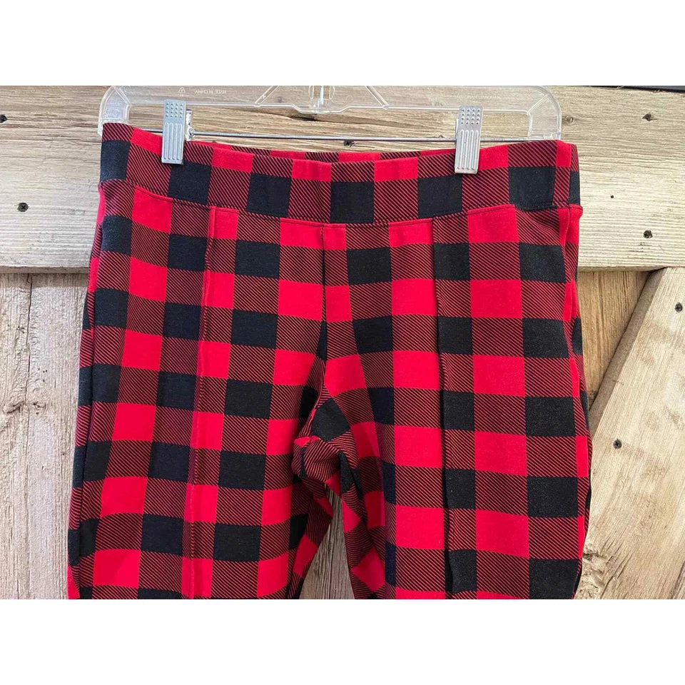 Legging Stevie Ponte Old Navy para mujer talla mediana rojo/negro cuadros búfalo a cuadros Foto 2 de 4