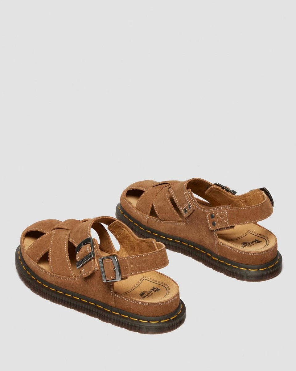 Dr. Martens Archive Fisherman Premium Suede Sandals Tan | eBay