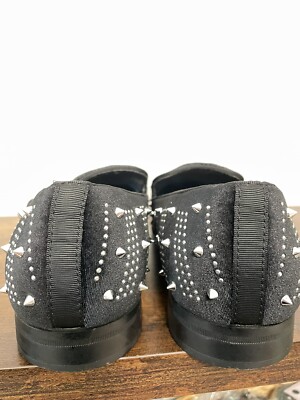 AM Exclusive - Black Spiked Slip On Loafers Men display picture 3