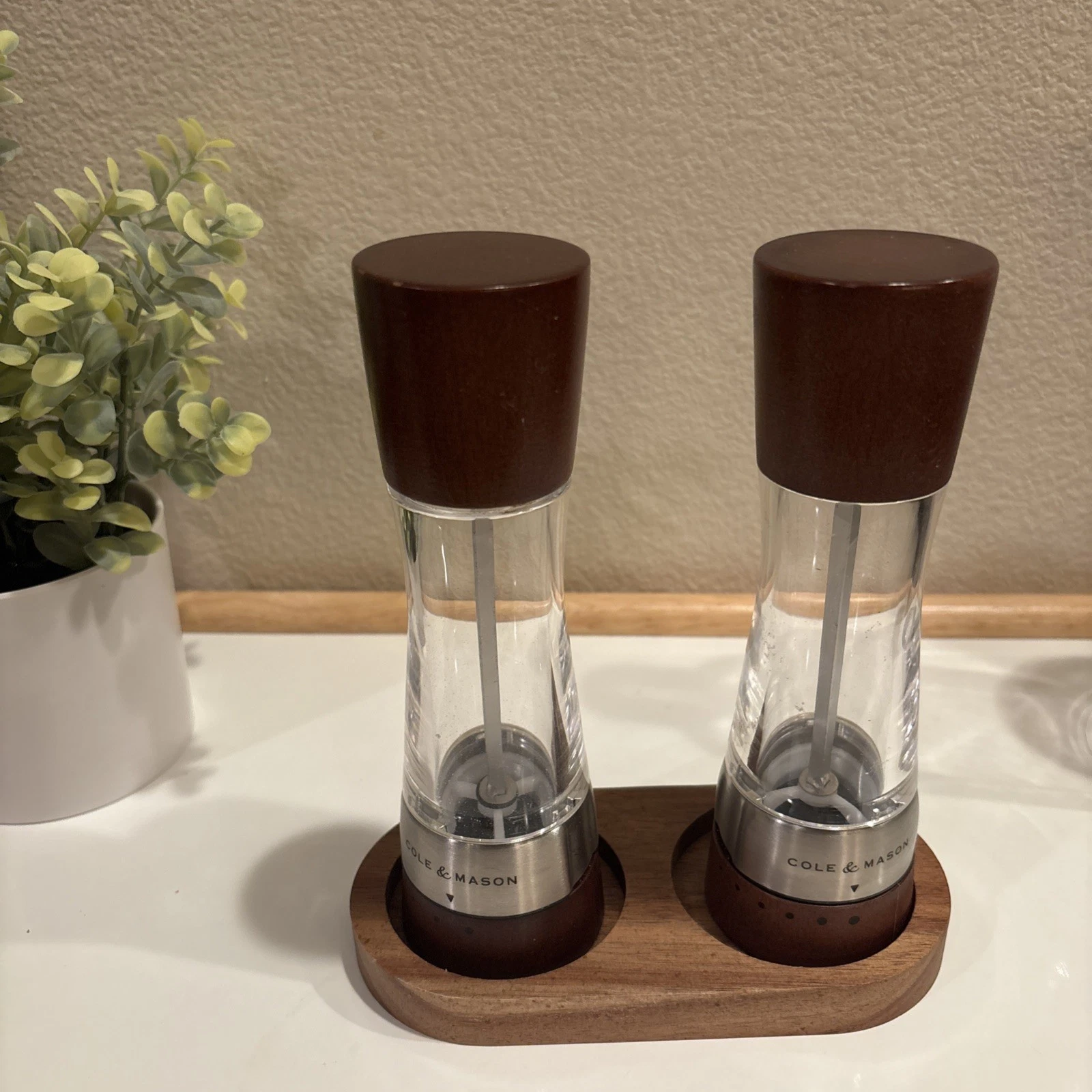 Cole & Mason Grinder Set - Derwent Salt and Pepper, Copper-Forest Wood