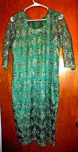 Pakistani Indian 3-piece Kurti trousers & Dupatta size Large not Khaadi Maria B
