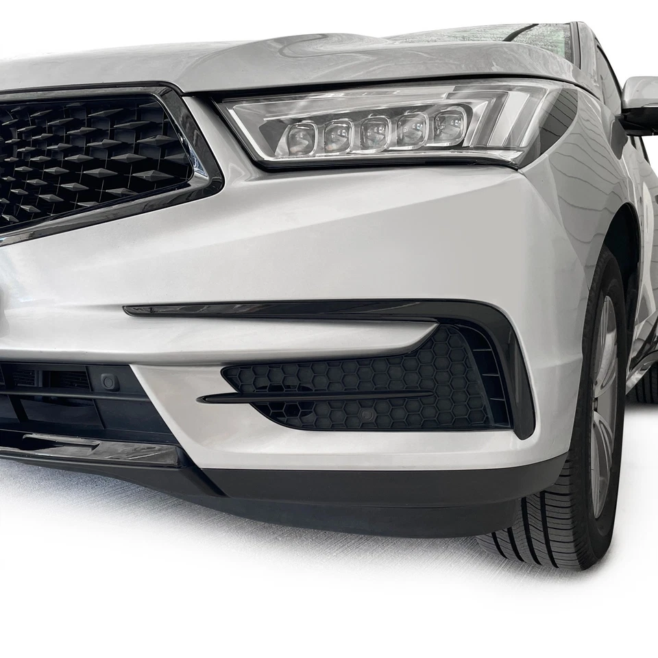 Vinilo oscurecido de eliminación de cromo para parachoques delantero Acura MDX 2017-20 moldura de ventilación lateral Foto 4 de 4
