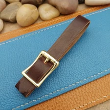Shell Cordovan Leather Vintage Pocket Watch Fob Strap &Brass Finish Solid Buckle