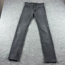 Levis Premium 510 Jeans Mens 32x34 Black Skinny Slim Fit Stretch Denim Big E
