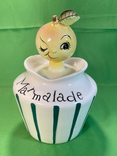 Vintage Holt Howard Pixieware Lemon Head Marmalade Jar MCM Some Rim Chips on Jar