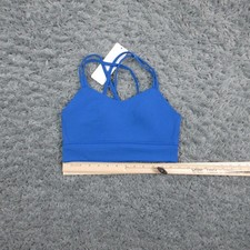 CRZ Yoga Sports Bra Womens Small Blue Longline Strappy Crossback Yoga Active NWT