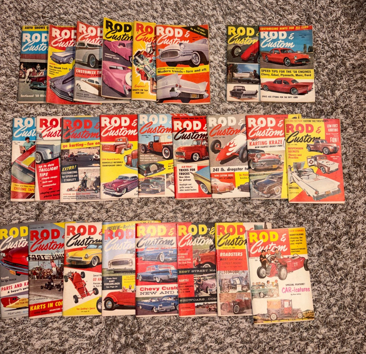Lot Of 25 Vintage Rod & Custom Magazines Years 1957 ,1958, 1959, 1960 & 1961