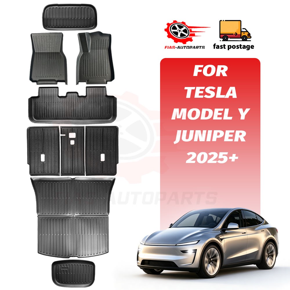 Front Rear Boot Liners for Tesla Model Y Juniper 2025+ Cargo Kick Mats Car Trunk
