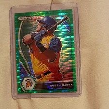 Panini 2021 Prizm Green Pulsar Prizm Ruben Ibarra #PDP119 Spartans Baseball