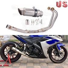 Slip-on 51mm 2 For Yamaha Yzf R3 R25 Mt03 Mt25 Exhaust Muffler Pipe Tail Tips