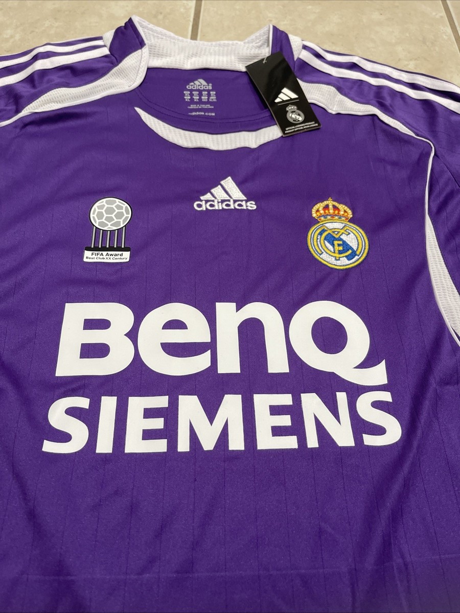 Real Madrid 06/07 Adidas Benq Siemens XL Purple Third Kit #21 NWT