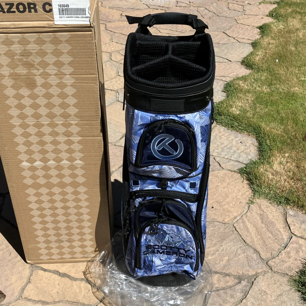 Scotty Cameron Bag Tag Ti-Ming & Tem-Po - Bleu Aluminium Anodisé - Neuf