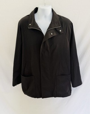 Men Zara Coat Off Zip And Snap Closure 4 Front Pockets Noir/Off Black
