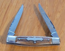 1997 Fight'N Rooster The Big Easy Stag Muskrat 2 Blade Folding Pocket Knife 018