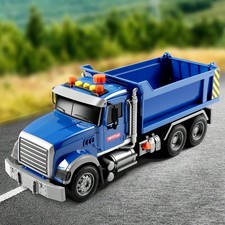 Massive 13.8in Dump Truck Interactive Construction Toy with Lights and Sounds