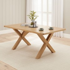 Marbury Oak 1.8m Cross Leg Dining Table - 6-8 Seater -SLIGHT SECONDS-OAK60-F503