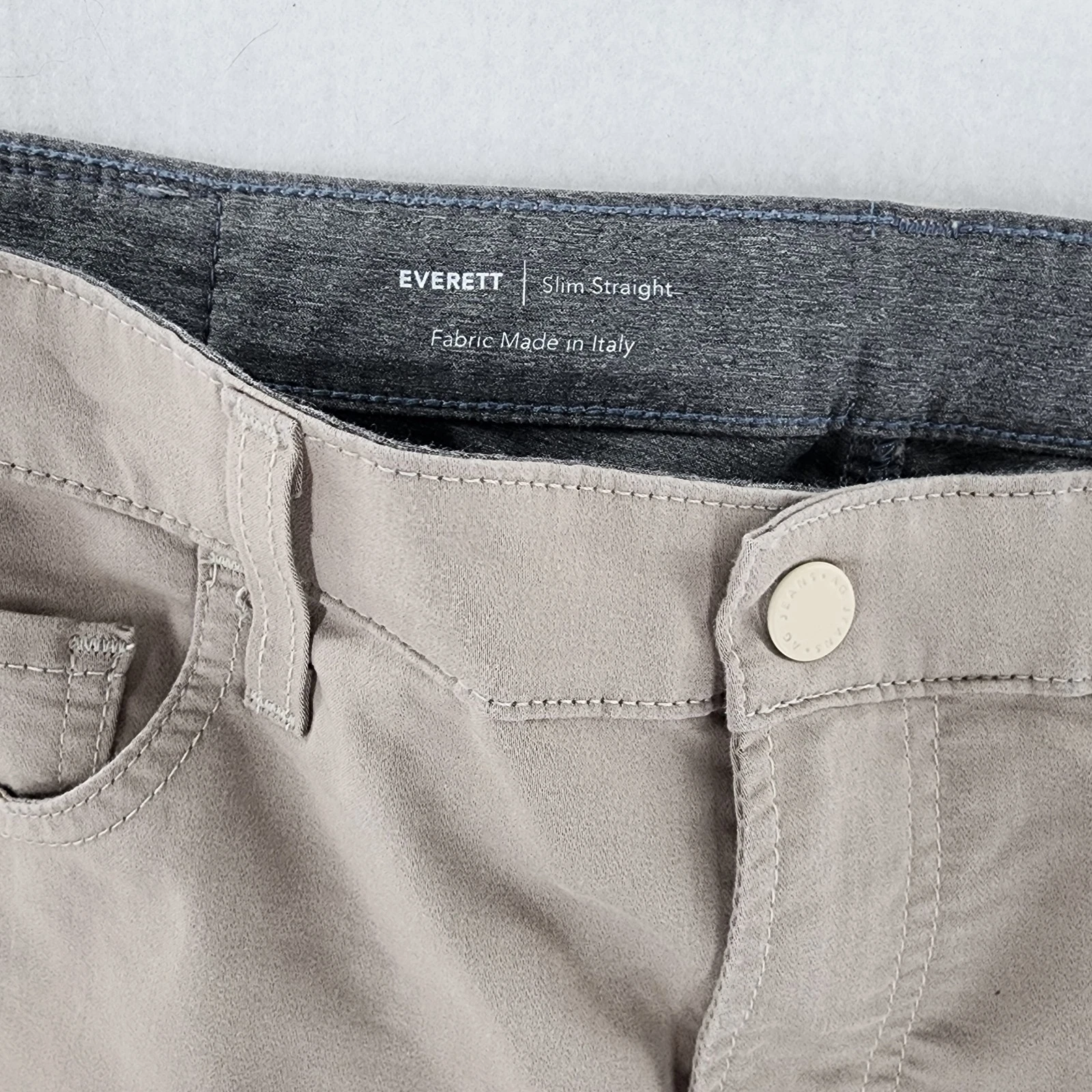 AG Adriano Goldschmied EVERETT Pants Gray 36x29 Slim Straight Stretch Italy