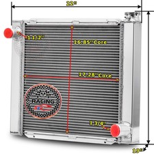 22 X 19 2 Row Aluminum Racing Radiator For Chevy Gm Sbc Bbc Universal