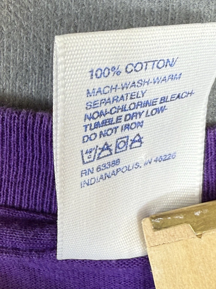 复古标志 7 NFL 明尼苏达维京人 100% 棉 T 恤紫色男式 2XL — 第 4/4 张图片