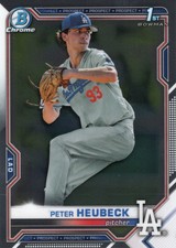 2021 Bowman Chrome Draft #BDC-146 Peter Heubeck Nelson 1st Los Angeles Dodgers