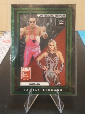 2023 Donruss Elite WWE Family Lineage Jim The Anvil & Natalya Neidhart #2 Green