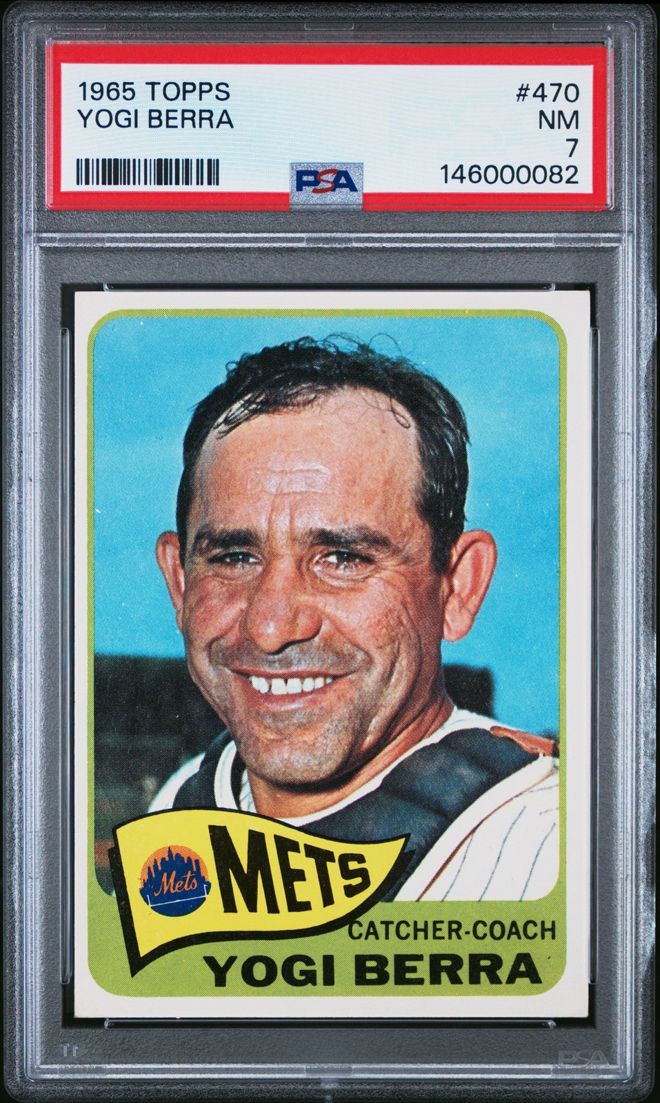 1965 TOPPS #470 YOGI BERRA PSA 7