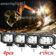 4PCS LED WORK LIGHTS fit Caterpillar Skid Steers Excavator Forklift Loader Light