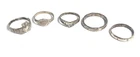 Selection of Five Vintage Sliver 925 Rings Various Sizes E662