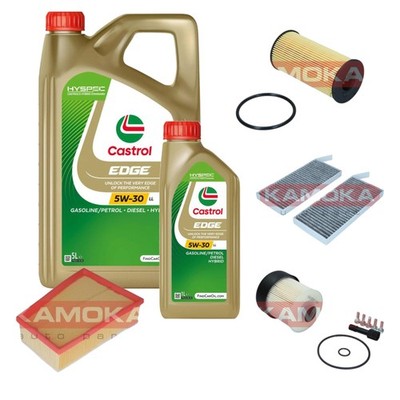 KAMOKA Inspektionspaket Castrol EDGE Titanium FST 5W-30 6L für Nissan NV250