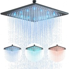 LED Regendusche Kopfbrause Wasserfall Bad Duschkopf Duschbrause Regenduschkopf