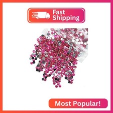 qiipii 3000PCS 4mm Crystal Hot Pink Resin Rhinestones for Crafting Light Rose Re
