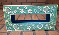 Plastic Tissue Box Holder Cover MCM Blue Flowers