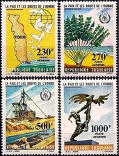 Togo 1985 Peace & Human rights Dove/Birds Map Tree Phosphate Mining Statue MNH/1