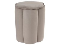 Pouf Hocker Samt Beige Taupe Blumenform 39 Cm Polsterhocker 45 Cm Hoch Tappen
