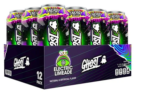 GHOST Energy Drink - Zero Sugar - EDC Electric Limeade 12 Drinks, 16 Fl Oz.