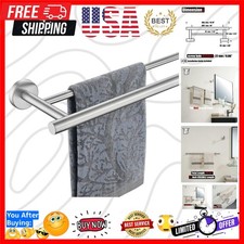 Double Bath Towel Bar, 19 Inch 304 Stainless Steel Thicken 0.8mm Towel Rack B...