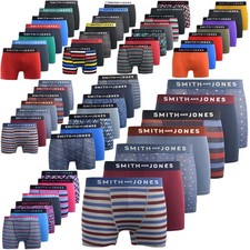 Image of Smith & Jones 7 Pack Mens Boxer Underwear Trunks Designer Multi Pack Trunk Brief