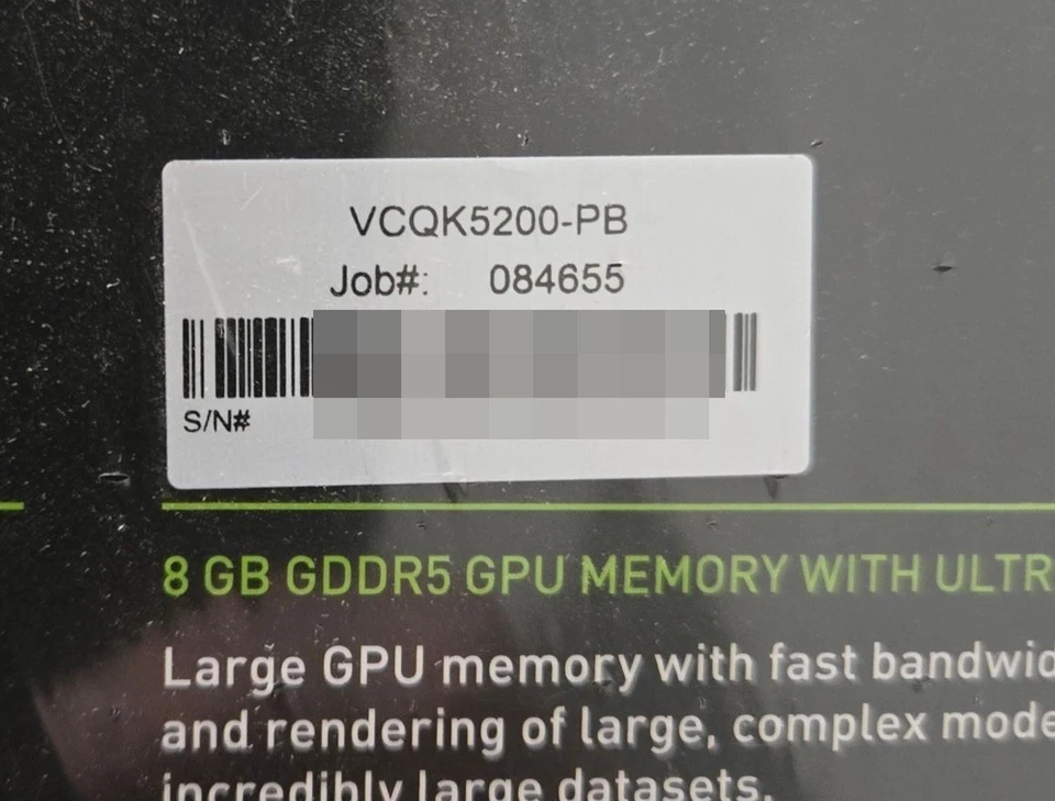 NEW PNY Nvidia Quadro K5200 8GB PCI-E Video Card VCQK5200-PB - Image 3 of 3