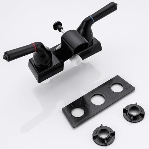 RV Shower Faucet, 4" RV Camper Tub & Shower Faucet Valve Diverter, Leak & Black