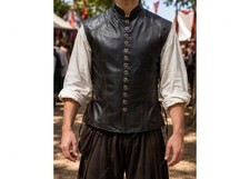Renaissance Men's Leather Vest-Handmade Cosplay Brown Leather Vest Gift For Him