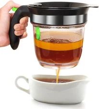 Fat Separator With Bottom Release, 4 Cup Gravy Separator for Cooking with Oil St