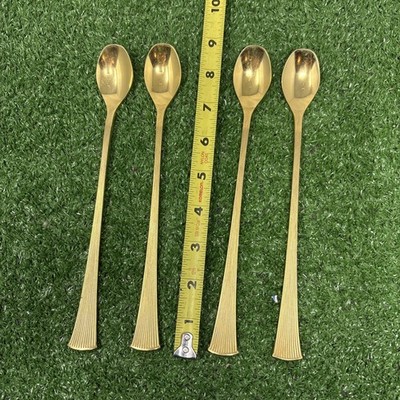 Set Of Four supreme cutlery stainless japan Gold Tone Peacock