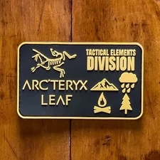 Arcteryx Leaf Hook And Loop Rubber Patch Tactical Elements Division Outdoor Hike