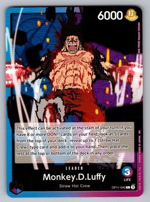 Monkey.D.Luffy (040) OP11-040 Leader A Fist of Divine Speed One Piece Near Mint